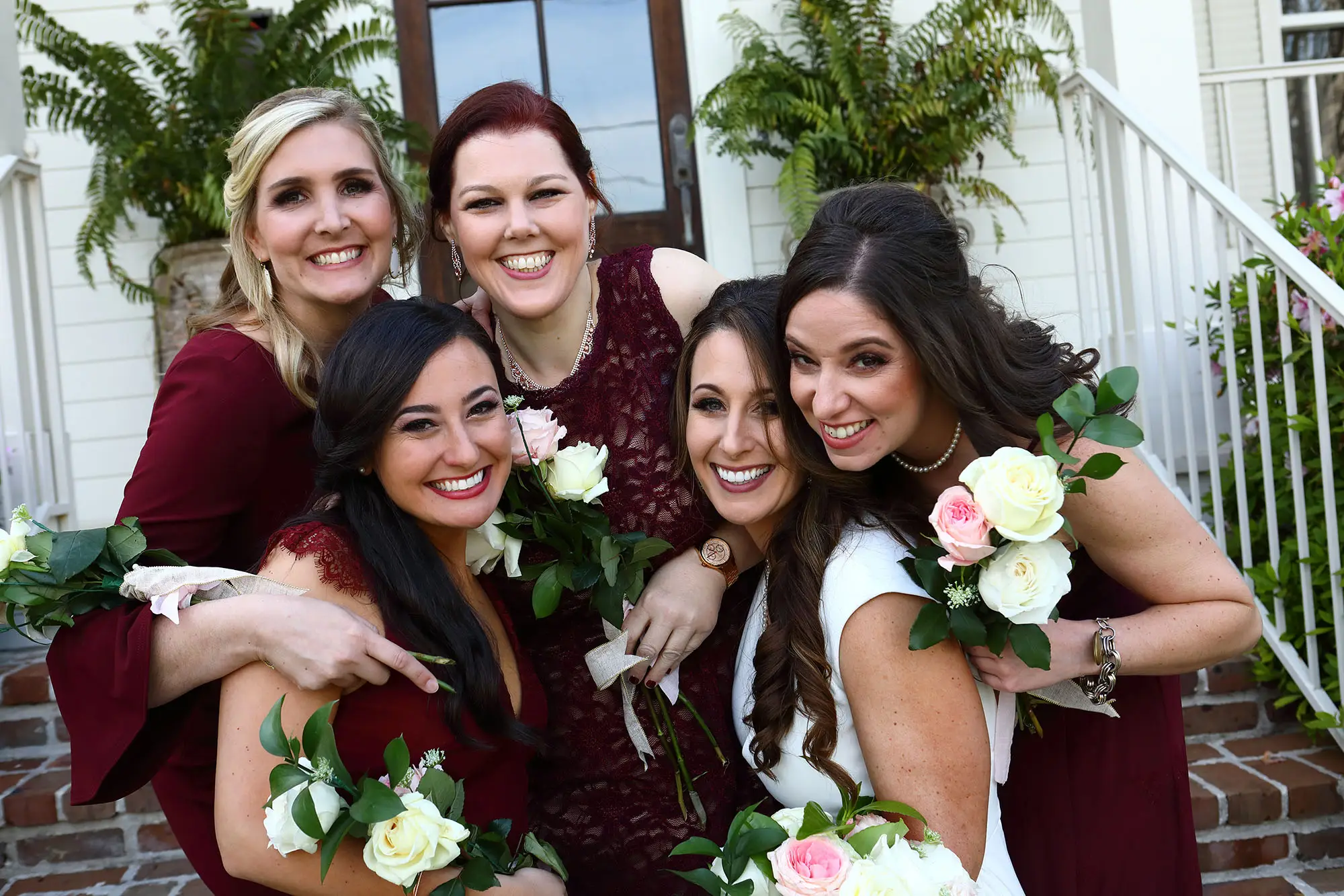 Smiling Bride and Bridesmaids at a New Orleans wedding